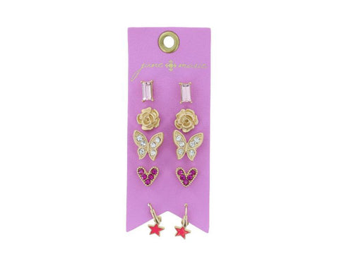 Pink Baguette Assorted Earrings