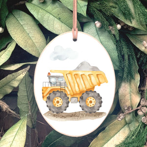 Oval Dump Truck 5” Ornament