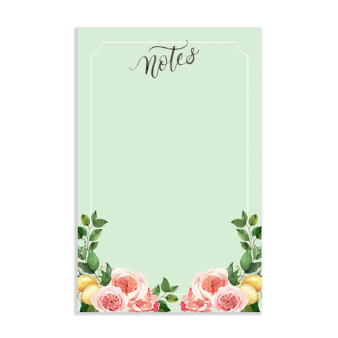 Green Lemon and Floral Notepad