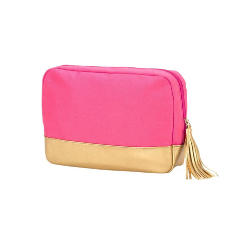 Hot Pink and Gold Cosmetic Bag