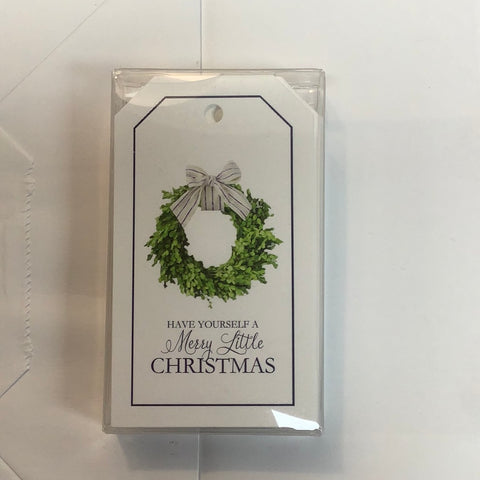 Merry Little Christmas Wreath Gift Tags