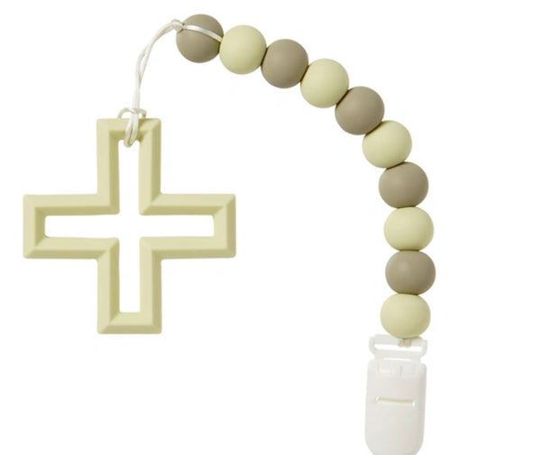 Cross and Bead Silicone Teether