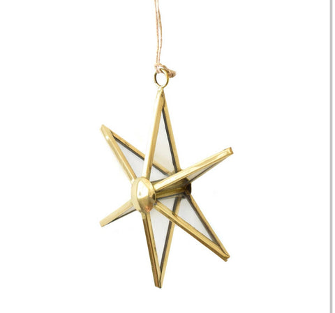 Gold star glass ornament