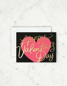 Black Happy Valentines Day Card