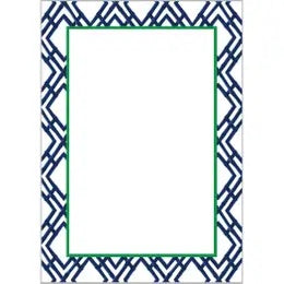 Blue bamboo trellis notepad