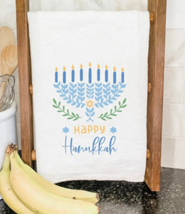 Happy Hanukkah Tea Towel