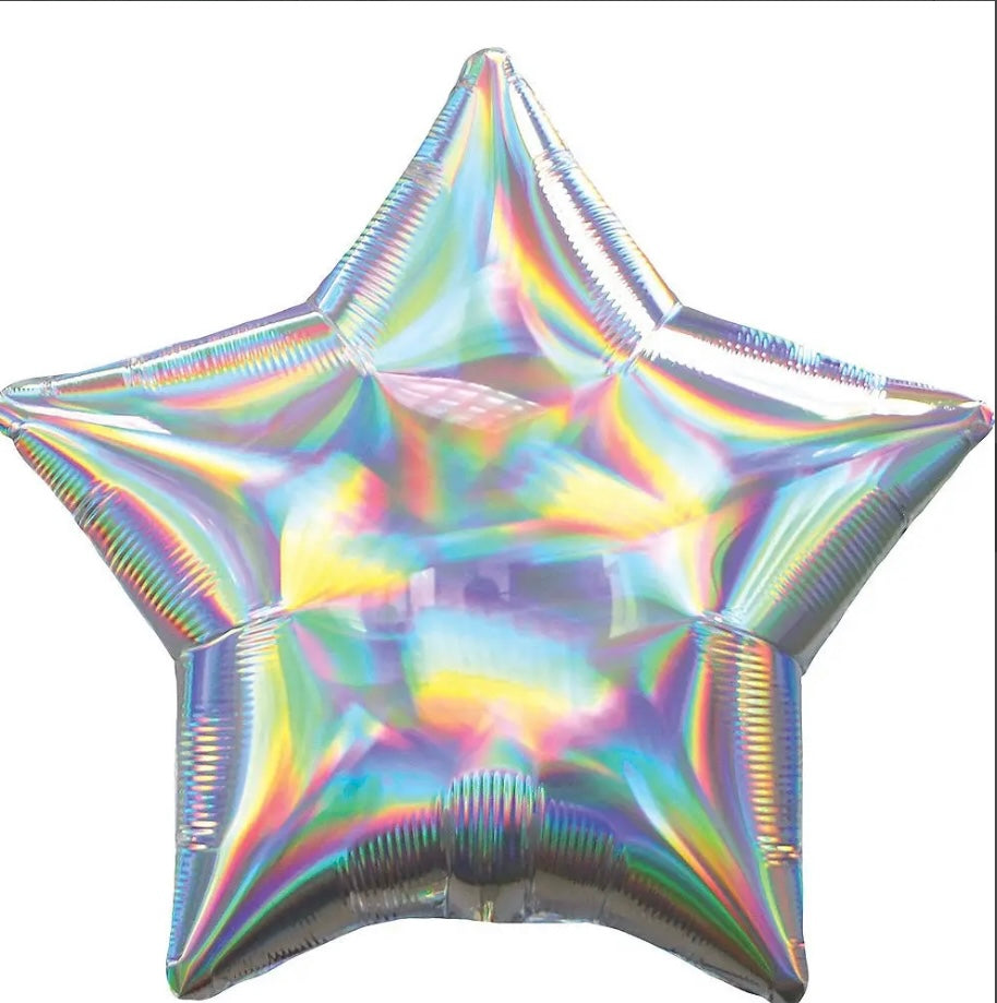 Star Iridescent Mylar Balloon