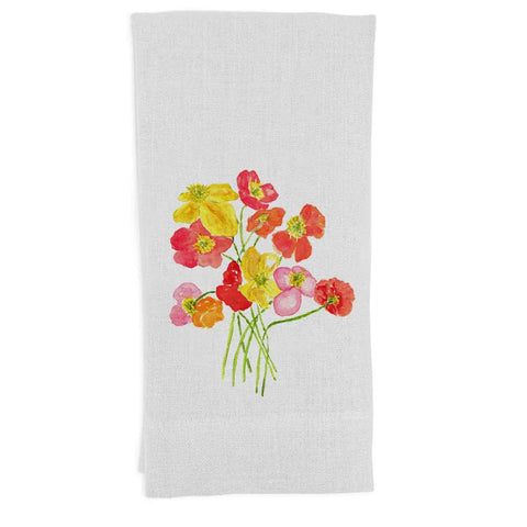 Colorful Poppies Tea Towel