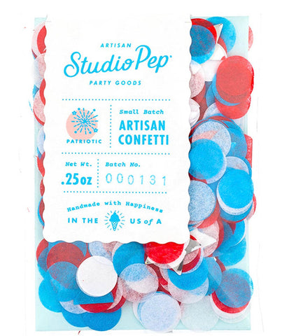 Artisan confetti- red, white and blue