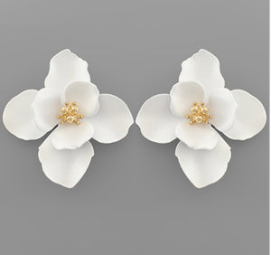 White Gardenia Earrings