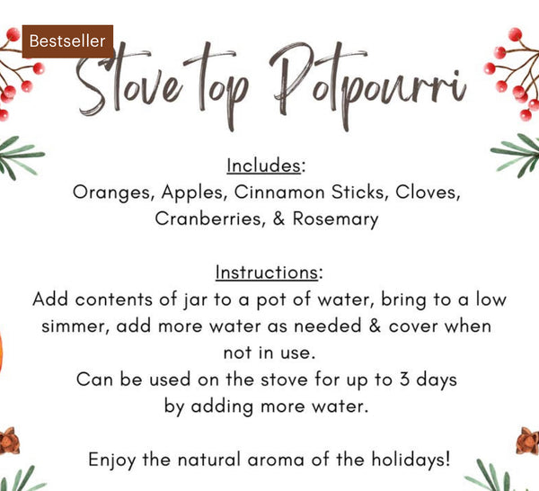 Stove top potpourri in jar
