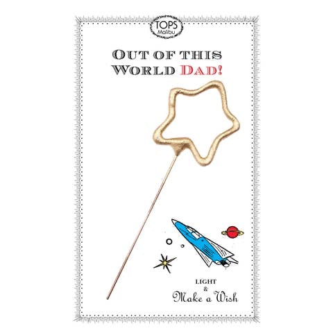 Out of this world Dad- Star Sparkler Candle