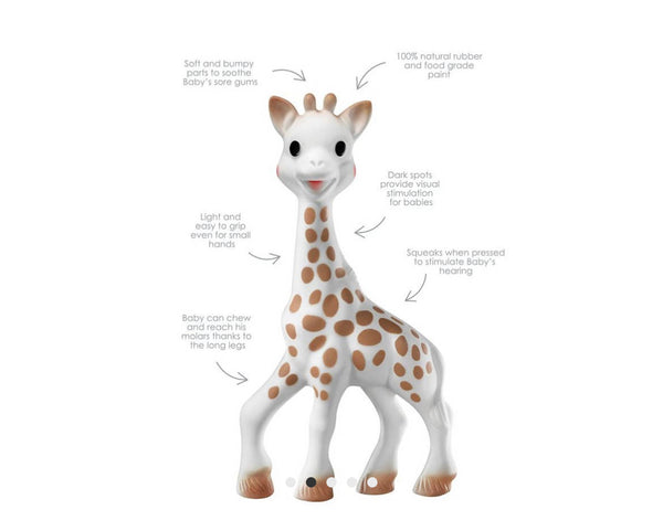 Sophie the giraffe in white box