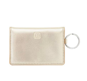 Oventure gold leather ID case