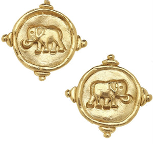 Susan Shaw Gold Elephant Earrings