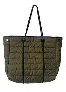Olive Green Puffy Tote