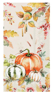 Pumpkins and Fall Leaves Guest Towel Napkins