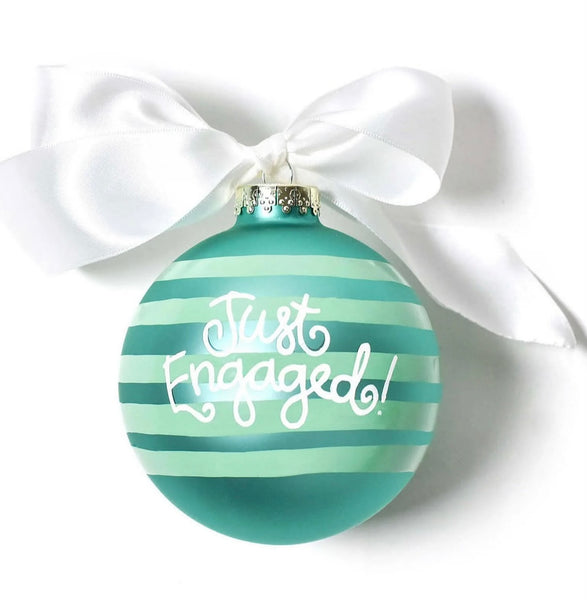 She Said Yes/Just Engaged Glass Ball Ornament