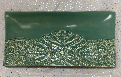 Green Lace Imprint Platter