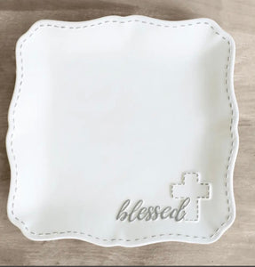 Blessed Cross 11.5” Square Platter