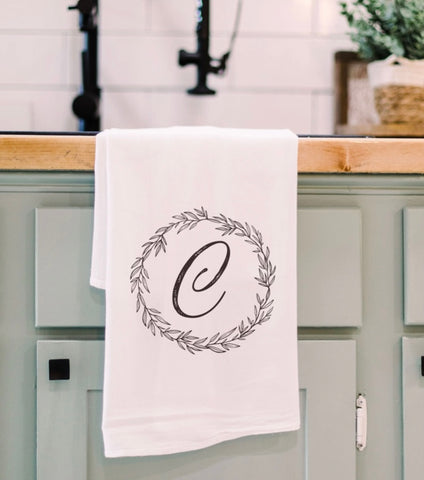 Monogram Tea Towel- Letter “C”