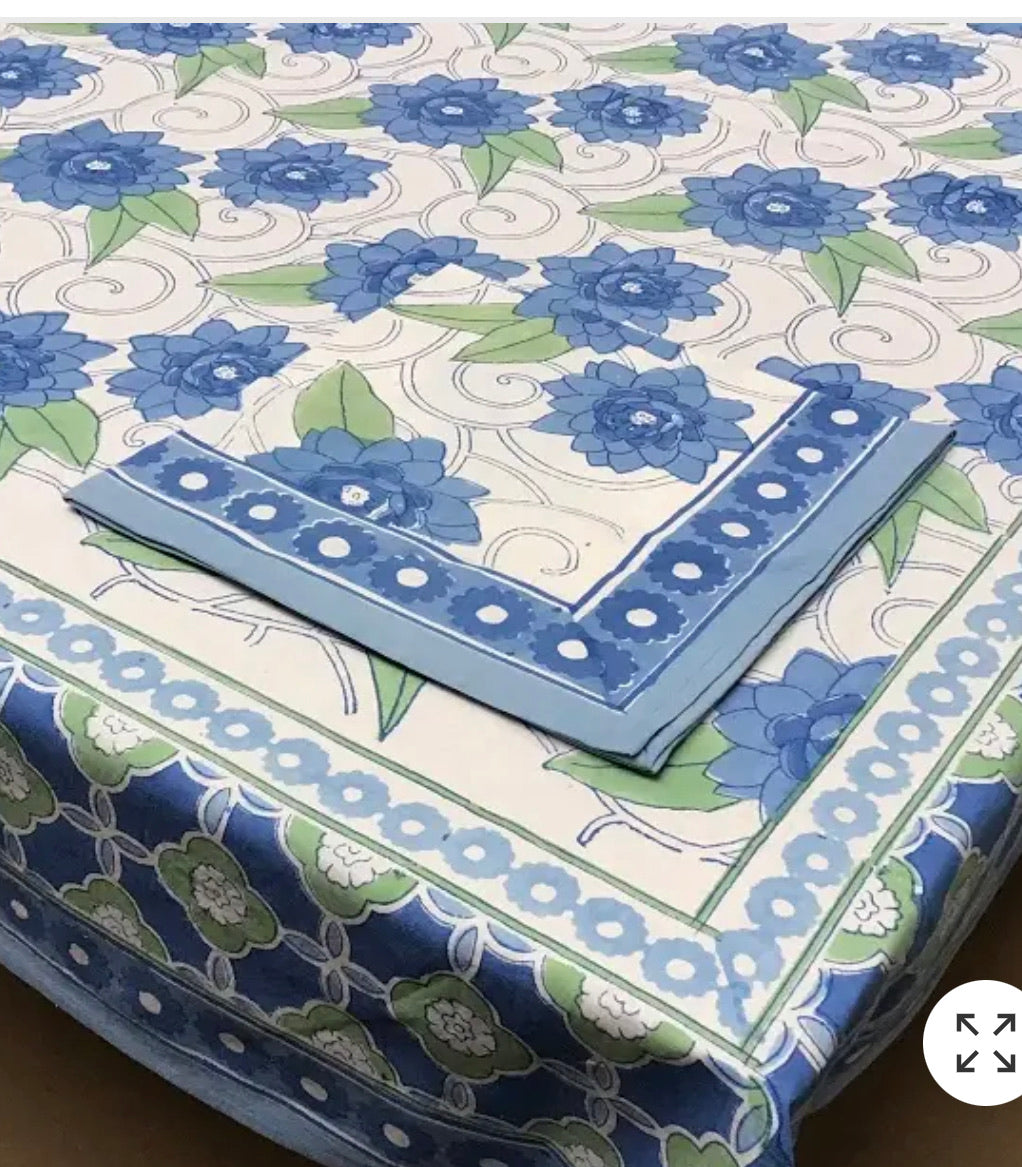 Tablecloth 60X90 Klimt Lotus blue floral