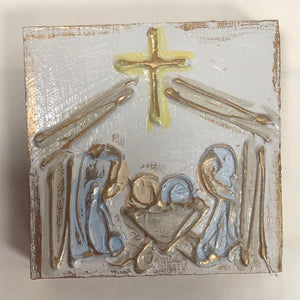 Wooden Block Nativity with Star