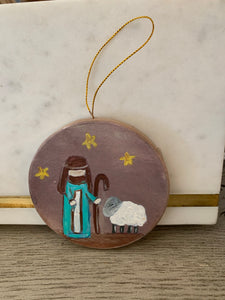 Shepherd and Sheep around Ornament
