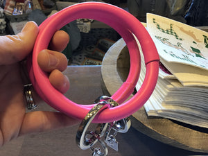 Leather Tickled Hot Pink oventure key ring
