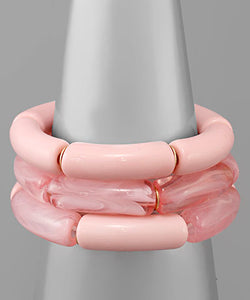 Pink Resin Stretch Bracelet