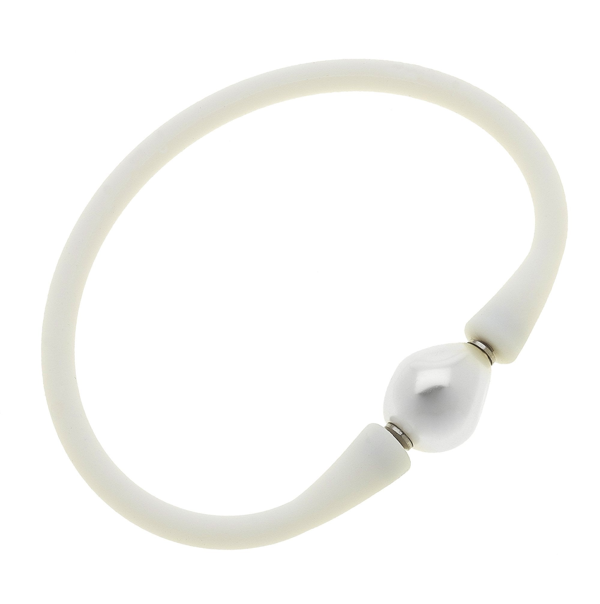 Pearl Silicone Bracelet White