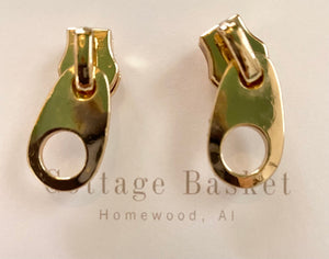 Large Gold Zipper Earrings