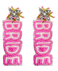 Hot Pink “BRIDE” Earringd