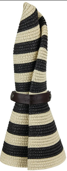 Roll-N-Go Sun Hat-Black/Natural Stripe