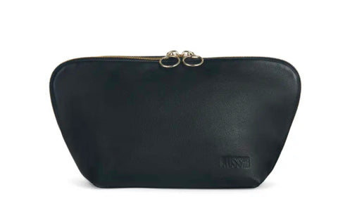 Leather kusshi make up bag- black