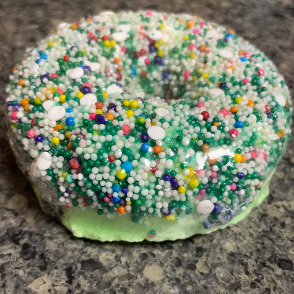 Green donut bath bomb