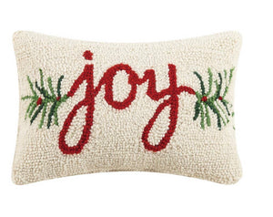 Joy hooked pillow