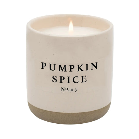 Pumpkin Spice Candle White Stone Jar