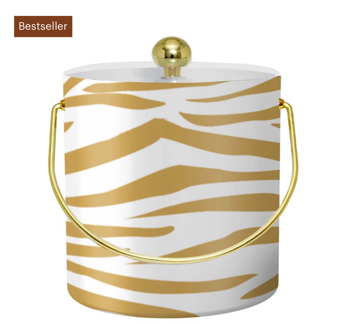Gold zebra acrylic ice bucket
