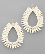 Ivory Raffia Teardrop Earrings