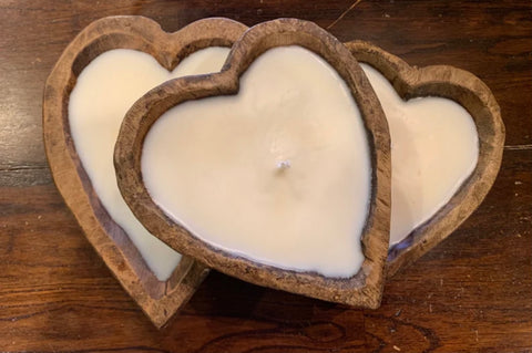 Brown Heart Dough Bowl Candle-Vintage Luxe