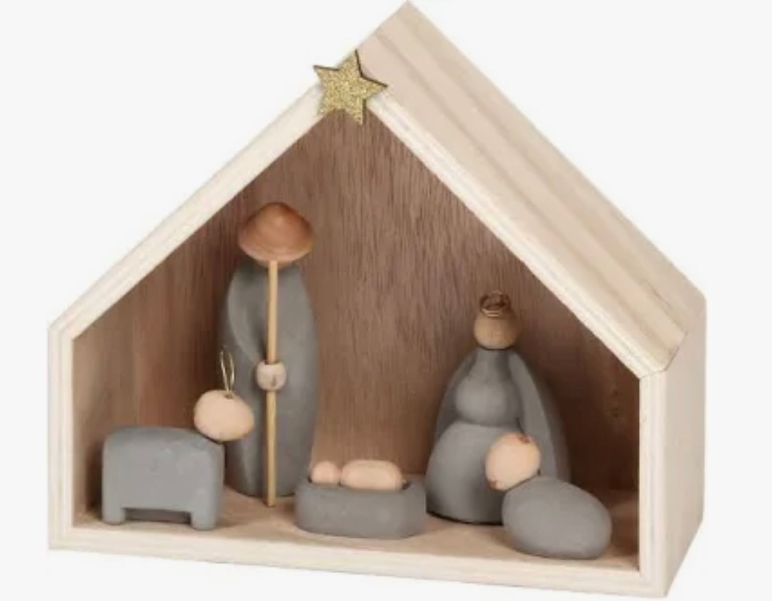 Clay Nativity in Natural Colors