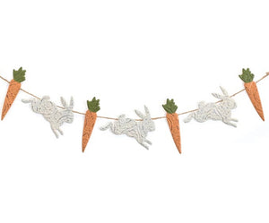 Embossed Tin Bunny and Carrot Garland