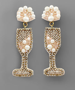 Rosè Glass Beaded Earrings