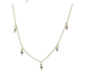 Mini Crystal Crosses Necklace