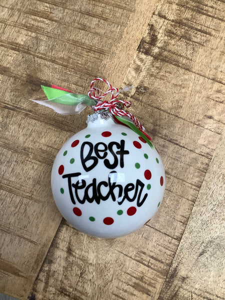 Best Teacher/Apple Ball Ornament