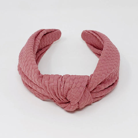 Rose-Colored Knotted Fabric Headband