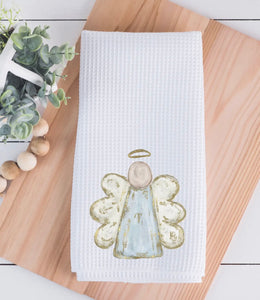 Painted Angel Waffle Weave Kitchen Towel