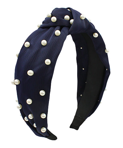 Navy Pearl Headband