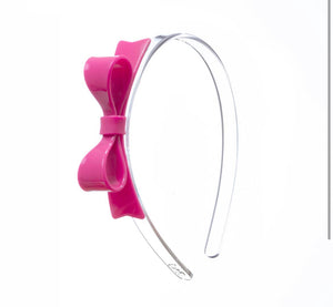 Pink bow acrylic kids headband